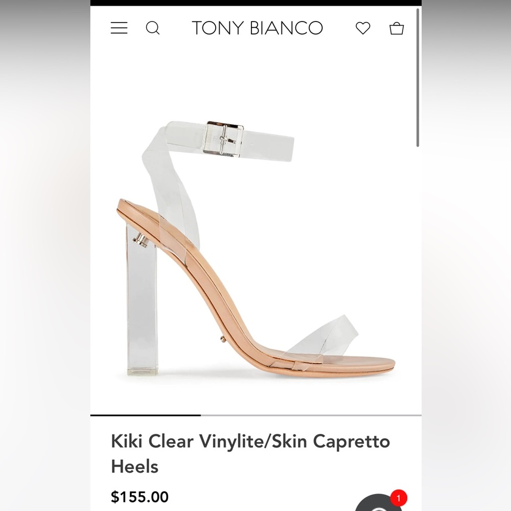 Tony Bianco, Kiki Clear Vinylite/Skin Capretto Heels